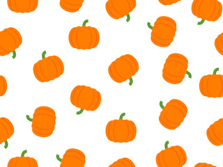 Vector illustration of pumpkin seamless pattern on white background