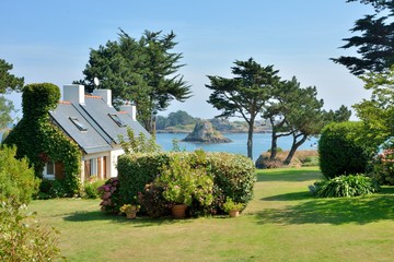 Paysage sur l'île de Bréhat en Bretagne. France