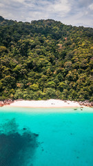 Turtle beach en Pulau Perhentian Besar, Malasia.