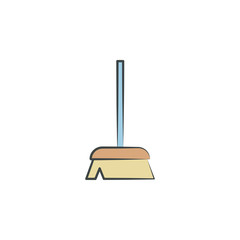 Broom colored hand drawn icon. Element of autumn icon for mobile concept and web apps. Hand drawn colored Broom can be used for web and mobile