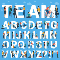  White letter with  young people.