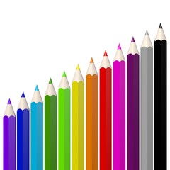 3D colorful wooden pencils/ crayons - back to school concept