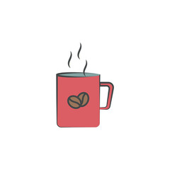 Hot coffee colored hand drawn icon. Element of autumn icon for mobile concept and web apps. Hand drawn colored Hot coffee can be used for web and mobile