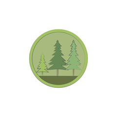 Oak colored in circle icon. Element of colored landscape in circle icon for mobile concept and web apps. Colored Oak can be used for web and mobile