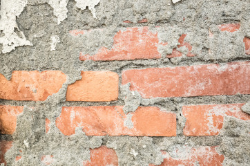 cracked red brick background