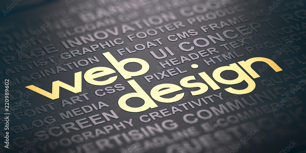 Wall mural web design background. visual communication concept