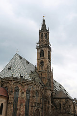 Fototapeta na wymiar Bolzano BZ Italy the big Dome with high bell Tower