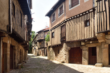 Fototapeta na wymiar typical houses of the medieval village of La Alberca,Salamanca province, Castilla y Leon, Spain