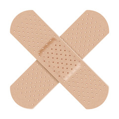 Medical plaster of human color on a white background