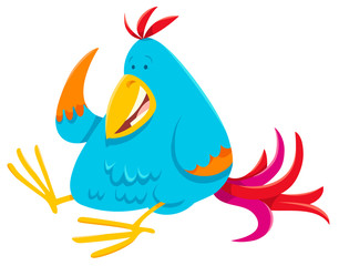 funny colorful bird cartoon animal character