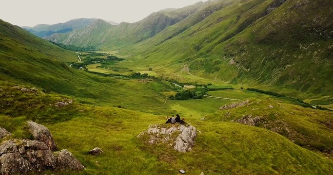 Drone Aerial video of Highlands Landscape Scotland nature Travel 