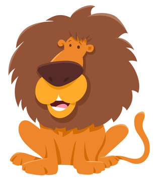 funny lion cartoon animal character