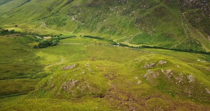 Drone Aerial video of Highlands Landscape Scotland nature Travel 