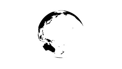 Planet earth is black on white. Seamless loop animation - Powered by Adobe