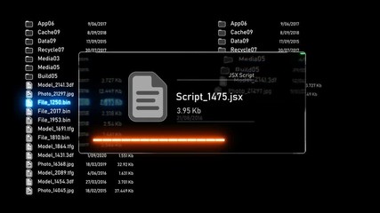 Futuristic interface of uploading/downloading files process. Blinking progress bar. - Powered by Adobe