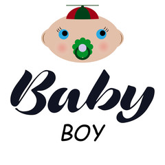 baby boy vector lettering for child's clothes