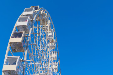 A supermarket trolley on a white background