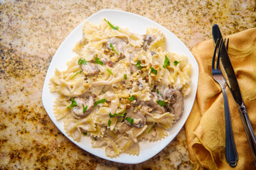 Goat Cheese Mushroom Stroganoff