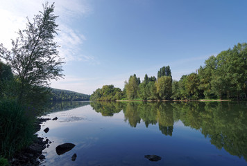Seine river bank in the Vexin regional nature park