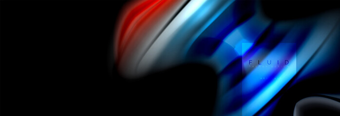 Rainbow fluid abstract shapes, liquid colors design, colorful marble or plastic wavy texture background, multicolored template for business or technology presentation or web brochure cover design