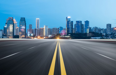 Fototapeta premium The expressway and the modern city skyline are in Chongqin.g, China