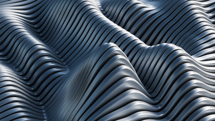 Gray background with lines. 3d illustration, 3d rendering.