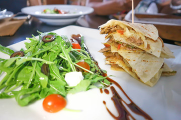 Quesadillas or Mexican pizza