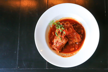 pork stewed in gravy