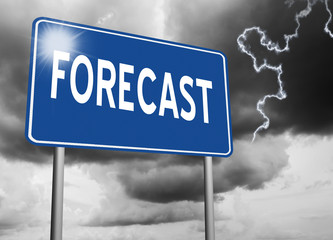 Obraz premium Forecast sign on storm background