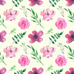 Fototapete Rund floral watercolor patterns. print Wallpaper to portray. hand-drawn paints. living material. © perfileva