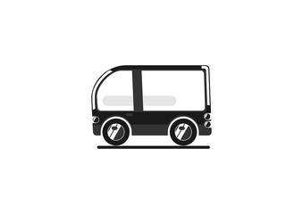 Truck icon. Simplified vehicle for infographics. Flat vector.
