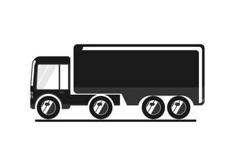 Truck icon. Simplified vehicle for infographics. Flat vector.