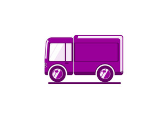 Truck icon. Simplified vehicle for infographics. Flat vector.