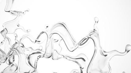 A clear splash of water. 3d illustration, 3d rendering.
