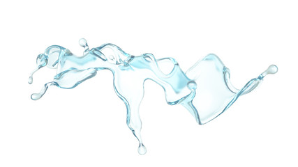 Fototapeta na wymiar A blue splash of water. 3d illustration, 3d rendering.