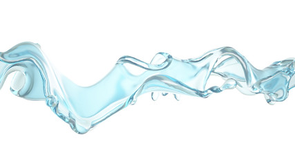 A blue splash of water. 3d illustration, 3d rendering.