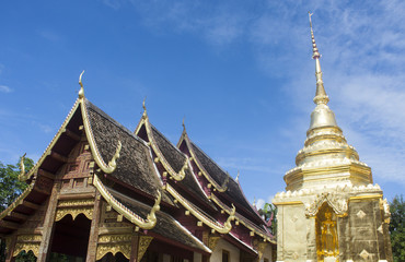 Fototapeta premium Chiangmai,Thailand - 19- Aug-2018 : Wat Phra Sing Waramahavihan, It is a temple of Chiang Mai.