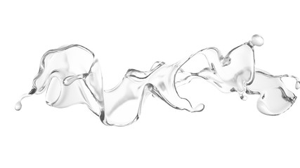 A clear splash of water. 3d illustration, 3d rendering.