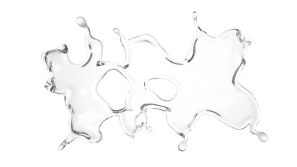 A clear splash of water. 3d illustration, 3d rendering.