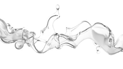 A clear splash of water. 3d illustration, 3d rendering.