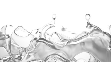 A clear splash of water. 3d illustration, 3d rendering.