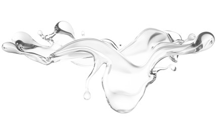Fototapeta premium A clear splash of water. 3d illustration, 3d rendering.