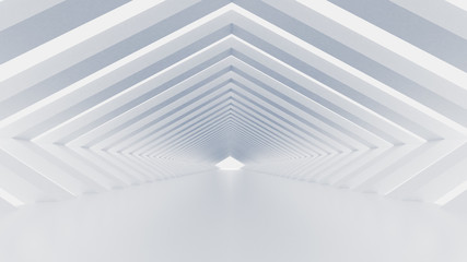 Obraz premium White tunnel and light. 3d illustration, 3d rendering.