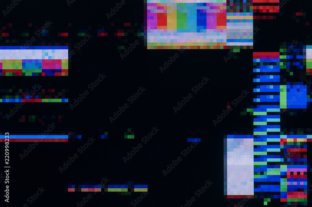 Fototapete Pixel pattern of a digital glitch / Abstract background, pattern of a digital glitch.