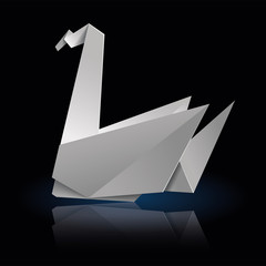 Origami swan side