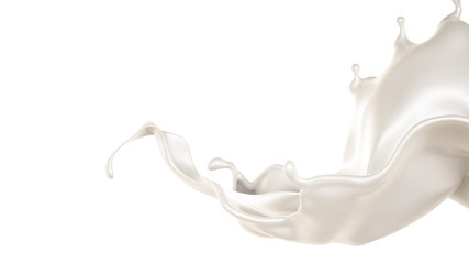 A splash of milk. 3d illustration, 3d rendering.