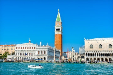 Fototapeta na wymiar Campanile Saint Mark's Square Doge Palace Grand Canal Venice Ita