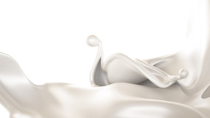 A splash of milk. 3d illustration, 3d rendering.
