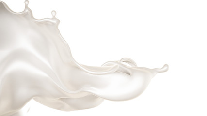 A splash of milk. 3d illustration, 3d rendering. - 220999461