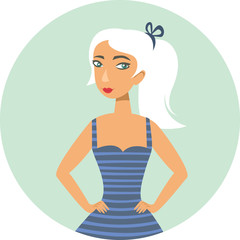 young trendy girl character